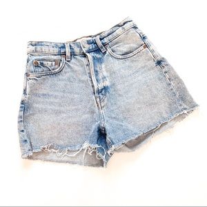 & Other Stories High Waist Light Wash Denim Shorts